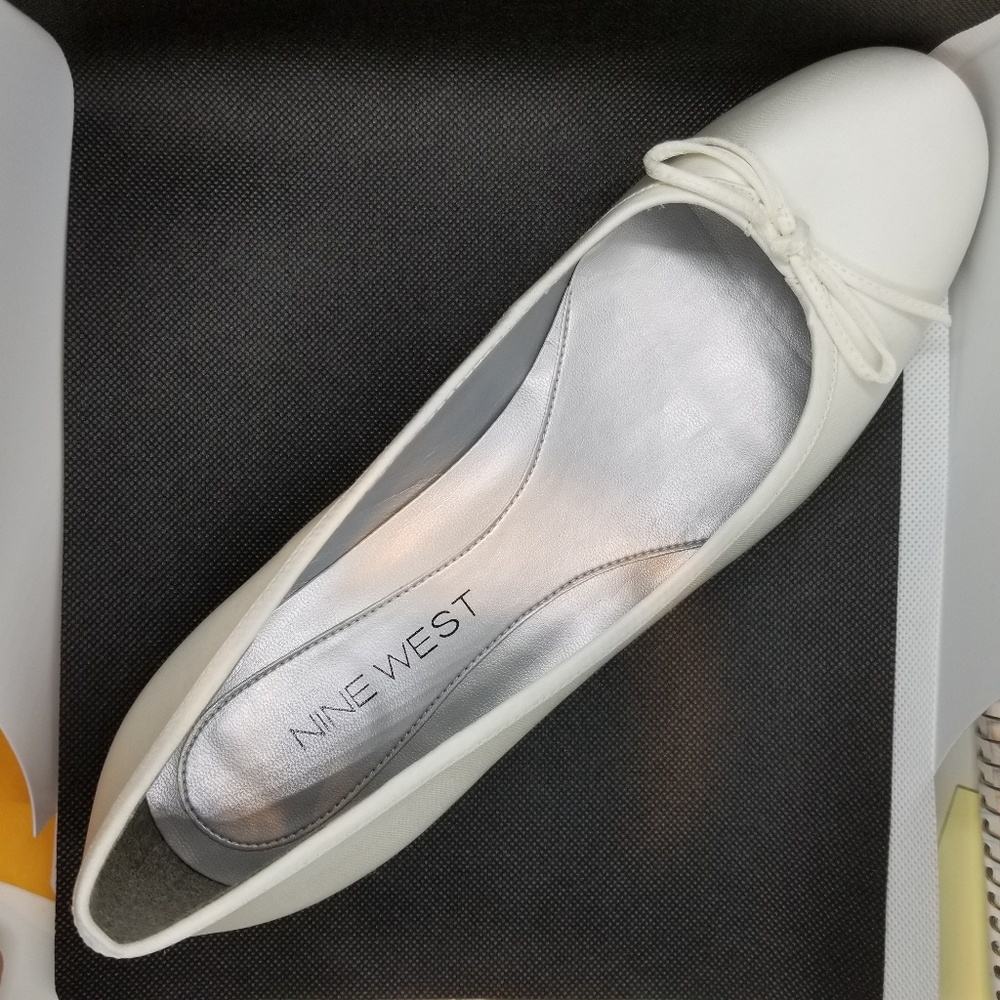 White Satin Kitten Heels NWOT